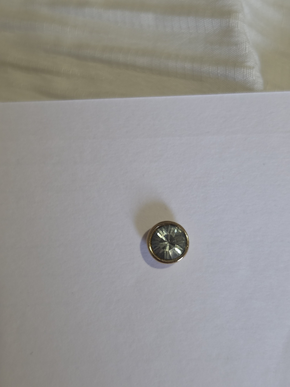 Gold-Trim Blue Crystal Stud Earrings - Women Jewelry - Picture 3 of 4
